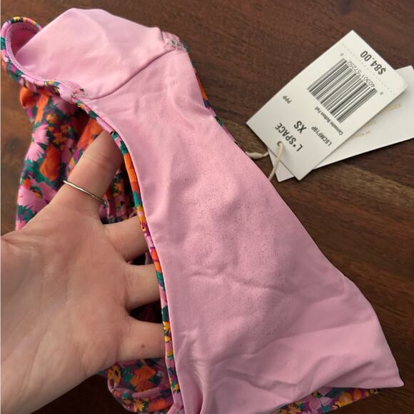 L*Space Camacho Bikini Bottom‎ Swim Floral Pink Positively Poppies NWT Size XS - Picture 4 of 6